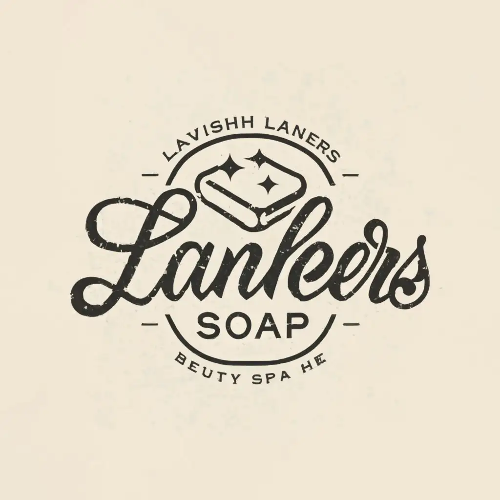 a logo design,with the text "Lavish Landers Soap.", main symbol:Soap,Moderate,be used in Beauty Spa industry,clear background