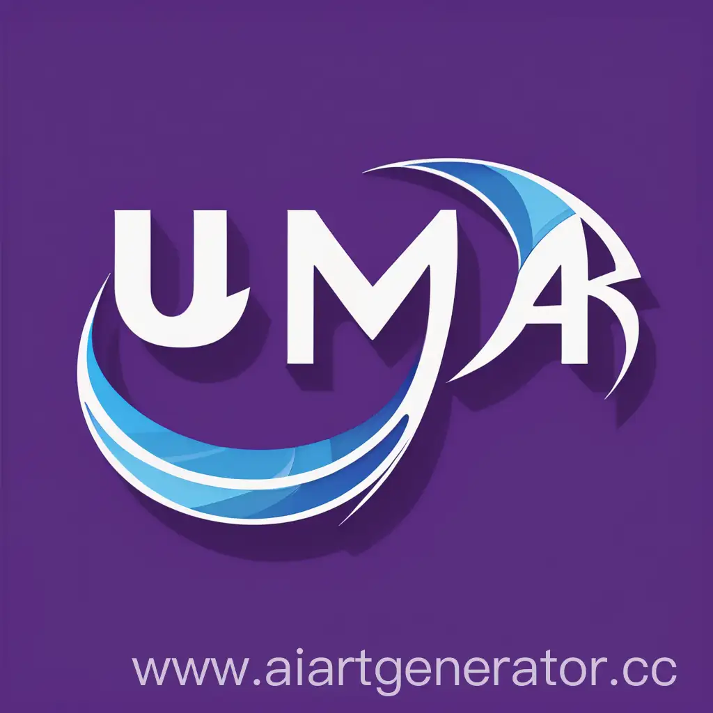 Создай логотип по имени umar,цветы фиолетова синий