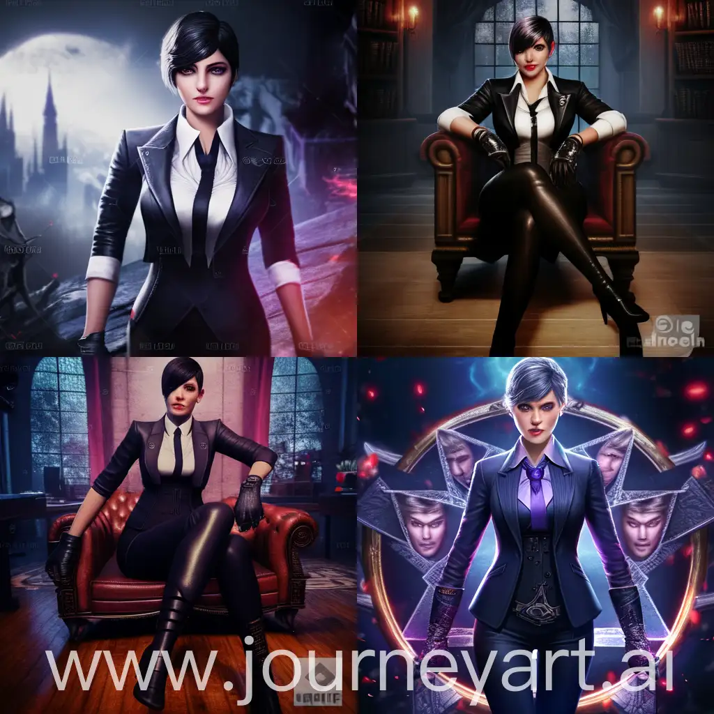 centered, half body, portrait photo of a beautiful woman wearing a formal tie suit with rolled up sleeve, black leather leggings, short haircuts, attractive, beautiful idol, black fingerless gloves, ankle high heels boots, fashion pose, detailed symmetric beautiful hazel eyes, detailed gorgeous face, g-cup, apocalyptic environment, exquisite detail, sharp focus, intricately detailed, diffuse back lighting, award winning photograph, facing camera, looking into camera, monovisions, perfect contrast, High sharpness, facial symmetry, depth of field, ultra-detailed photography, raytraced, global illumination, smooth, ultra high definition, 8k, unreal engine 5, ultra sharp focus, award-winning photograph, trending on artstation, by jingna, (((full body shot))), total body shot, far distance, Art by Stanley Artgerm Lau, Art by Genzoman, Art by Joe Madureira, Art by BlushySpicy, Art by Stjepan Sejic, Art by J Scott Campbell, Art by Guillem March, Art by Citemer Liu, Art by Kenneth Rocafort, 4k, High resolution, Comic book, Comic book character, Comic, High quality, Simple background