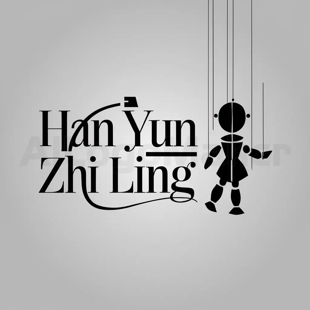 a logo design,with the text "Han yun zhi ling", main symbol:puppet,Moderate,be used in Others industry,clear background