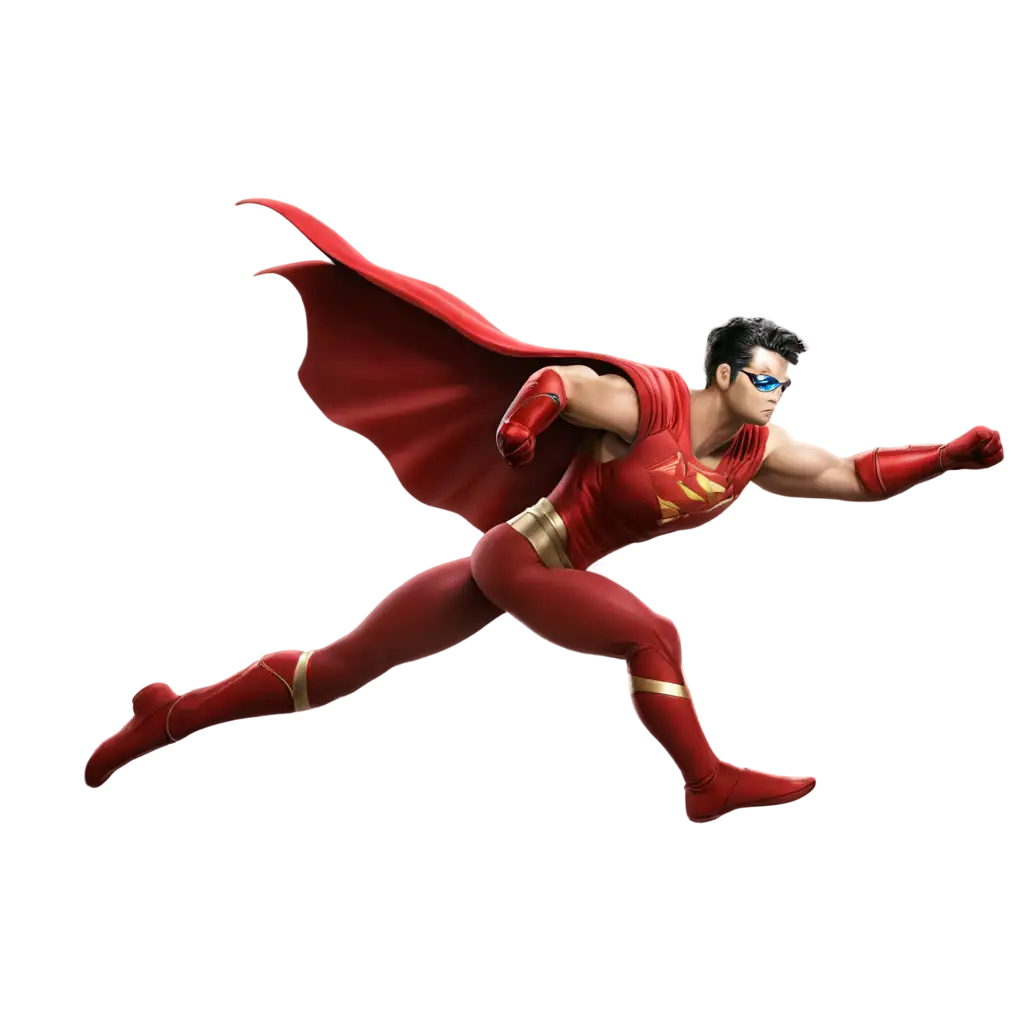 superhero character flying with arm in front