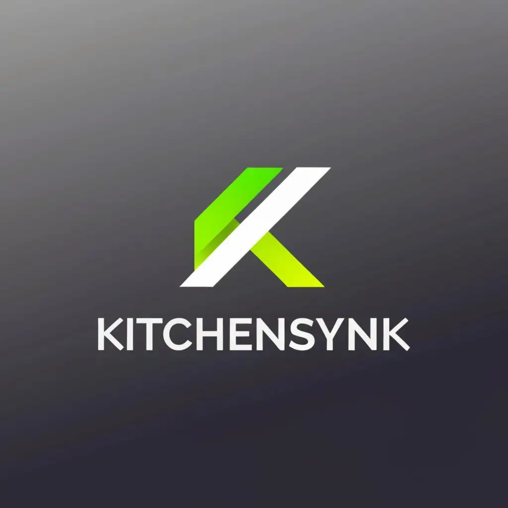 a logo design,with the text "KitchenSynk", main symbol:it is not a kitchen logo. do not make a kitchen logo. I need an iconic contractor logo for my software company color bright lime green,Minimalistic,be used in Technology industry,clear background