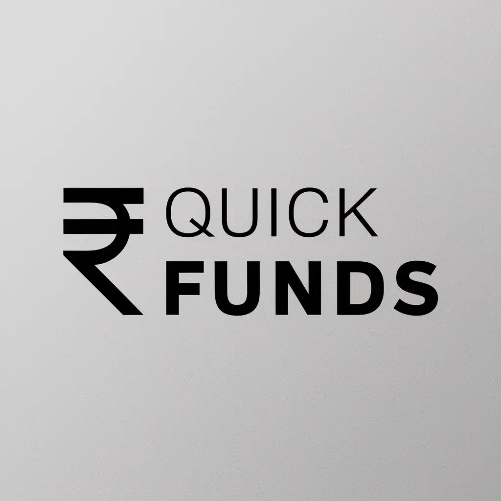 a logo design,with the text 'Quick Funds', main symbol:Rupee,Moderate,be used in Finance industry,clear background