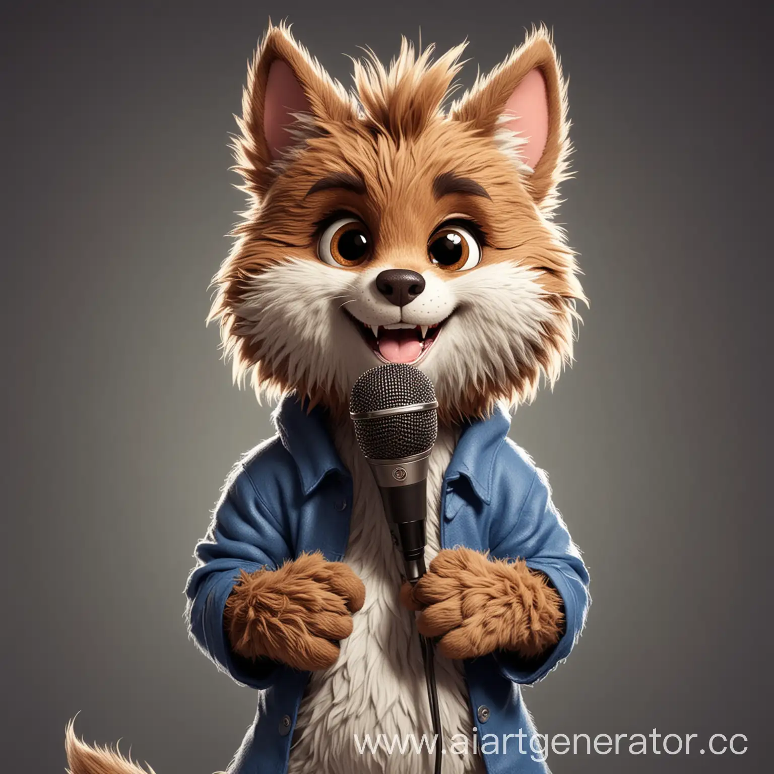 Animated-Furry-Cartoon-Character-with-Microphone-in-169-Aspect-Ratio