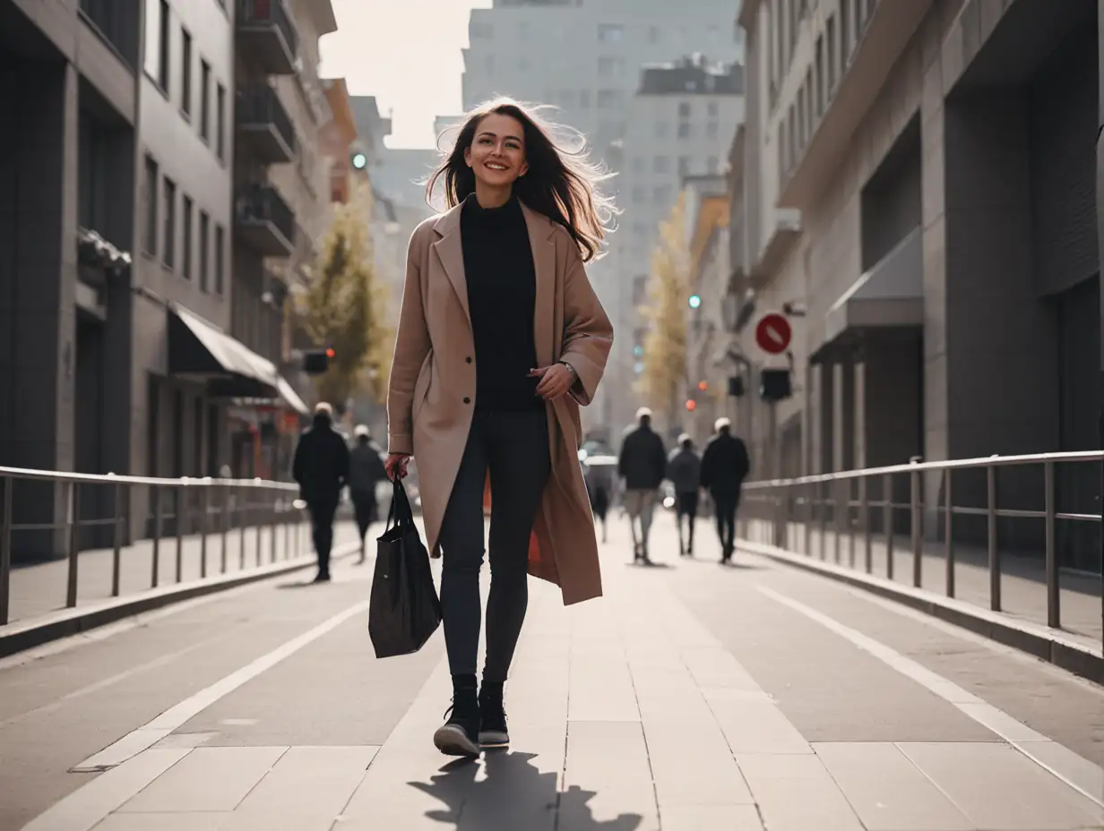 Woman-Walking-in-the-City-Streets