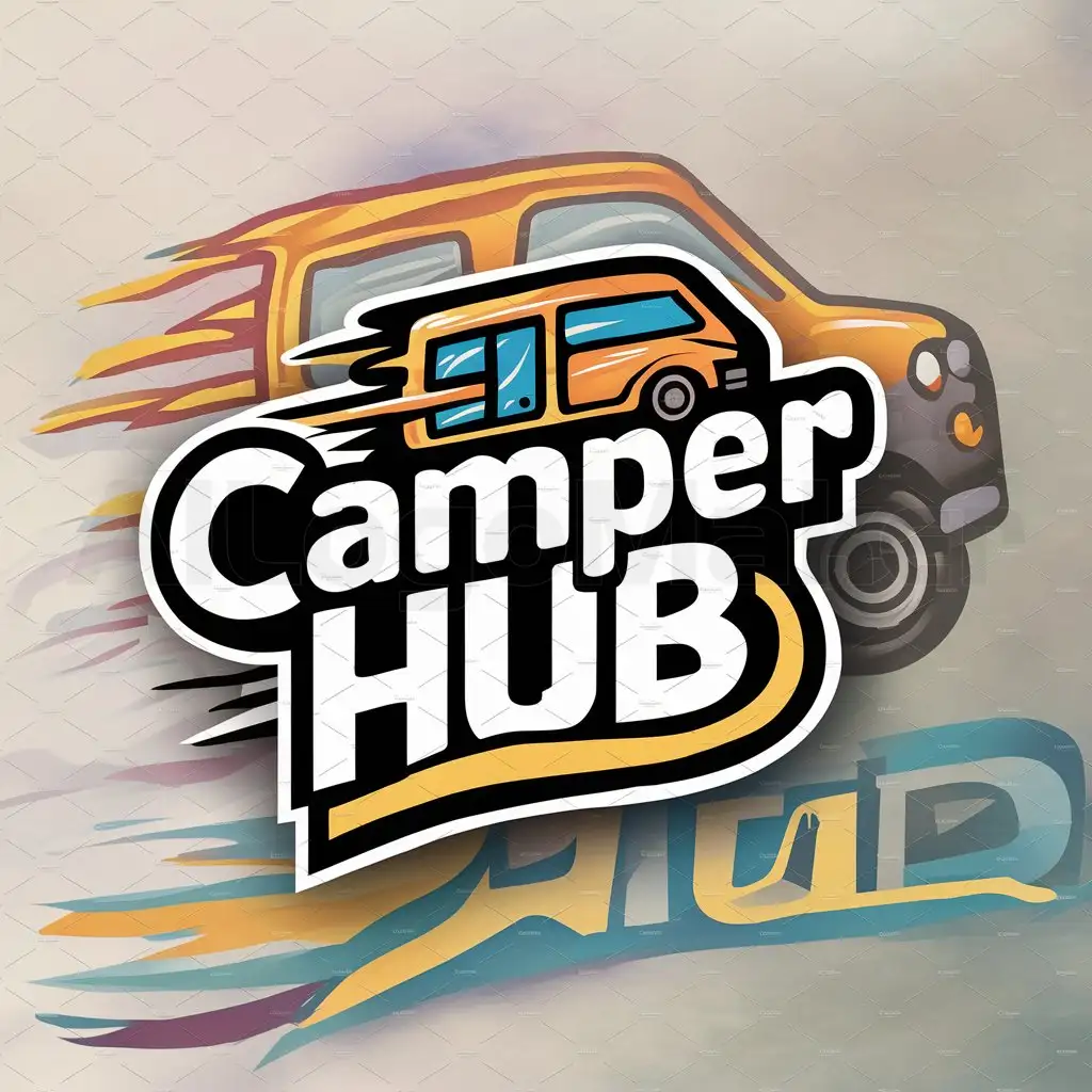 a logo design,with the text "Camper Hub", main symbol:Hello! I am a business owner who owns a travel agency in Cairns, Australia (Travel Hub Australia; current logo attached). I have recently invested into a fleet of campervans that we will be renting to customers to travel across Australia and down/up the East Coast. These campervans are all uniquely hand-built by our in-house designers, with a custom specification. Our target market is young backpackers travelling Australia, therefore our branding has to relate to this. Our current travel agency (a separate entity to this new company) is called Travel Hub Australia, I've attached our logo so you can see this for reference. The colours or pictures/style doesn't have to be the same or even similar, however we do like a clean, professional look that speraks to our target audience and says exactly what it is we do. We are just 3 young guys who have started this new campervan hire company, 'a company by backpackers for backpackers' is our motto. This doesn't have to be specifically written anywhere but we'd like our logo to send this message. Bright, fun yet professional colours and fonts please. I've attached some ideas of logos we like that some of our competitors use (for your inspiration). I like the idea of an icon or something that when people see it, they know it's our brand Camper Hub. There will be continues work for the right graphic designer. This design will be printed and wrapped on all our our campervans for people to see all across Australia! We look forward to seeing your designs - may the best win! Thanks everyone! :),Moderate,be used in 0 industry,clear background