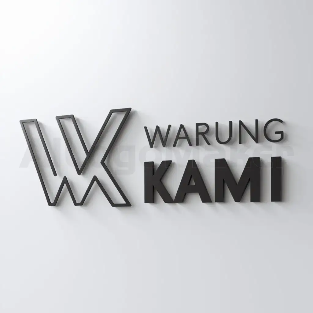 a logo design,with the text "WARUNG KAMI", main symbol:WK,Moderate,be used in Retail industry,clear background