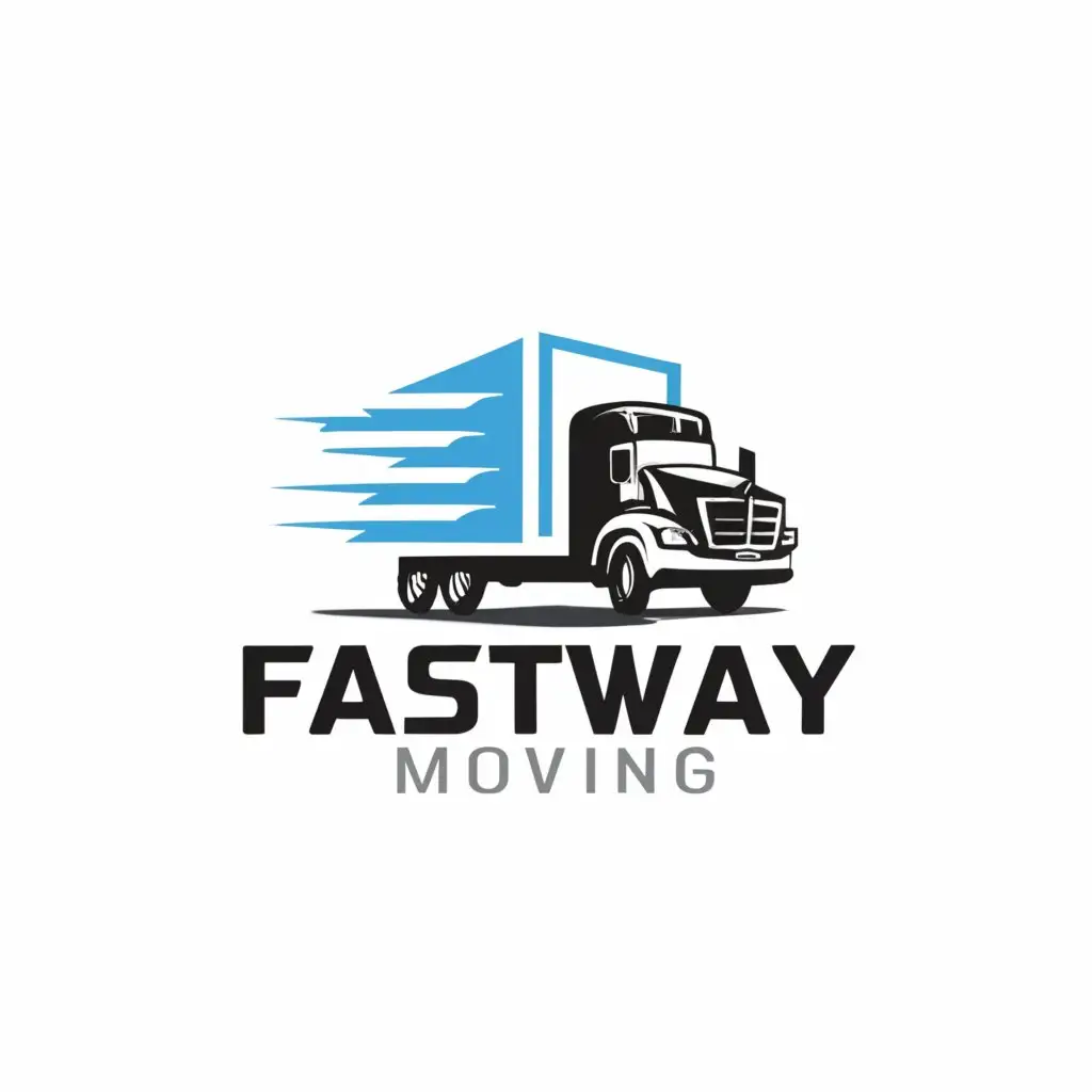 a logo design,with the text "FastWayMoving", main symbol:truck,Moderate,be used in Others industry,clear background