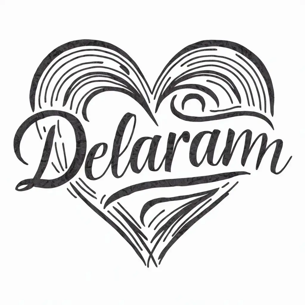 a heart with ( delaram ) written on it
