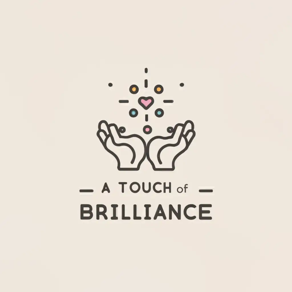 a logo design,with the text "A touch of brilliance", main symbol:Little hands holding a puzzle piece with glitter above it,complex,be used in Retail industry,clear background