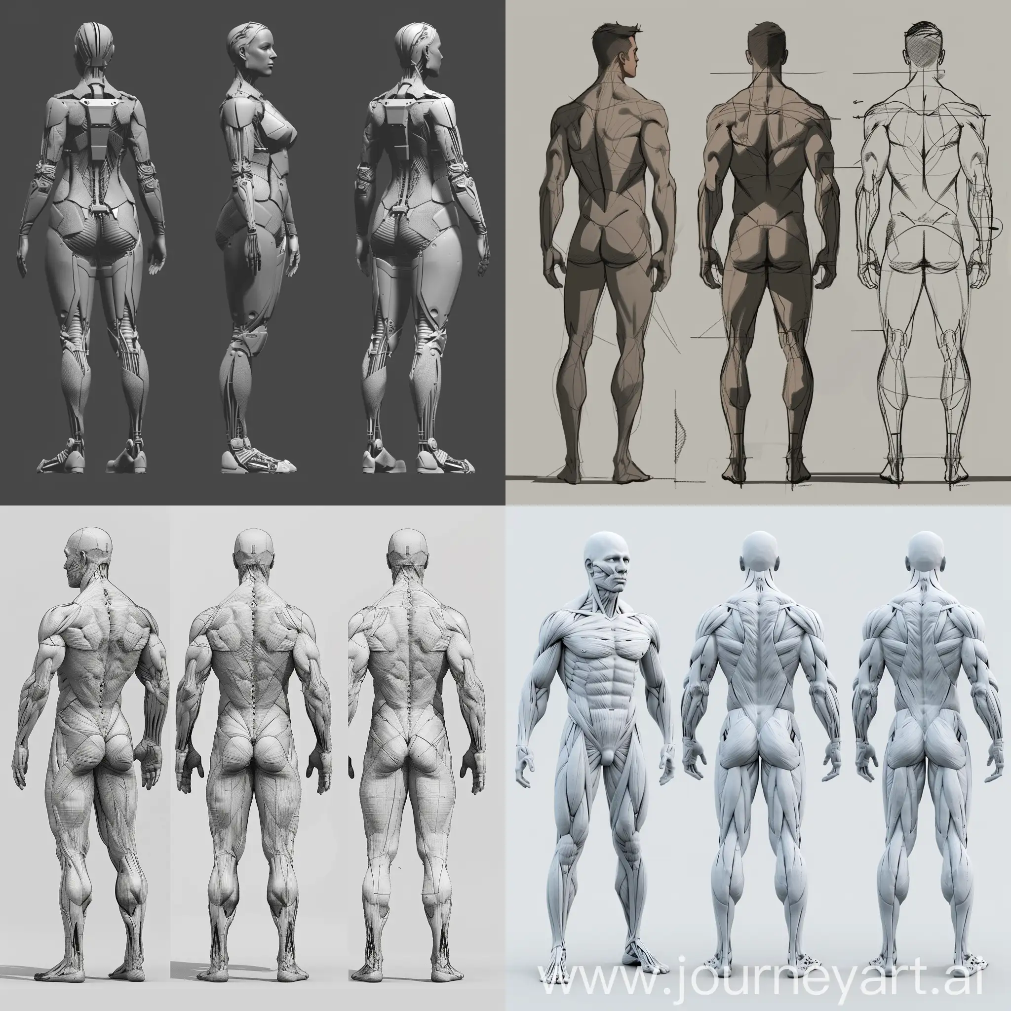 Three-Views-of-a-Full-Body-Figure-Front-Side-and-Back-Perspectives