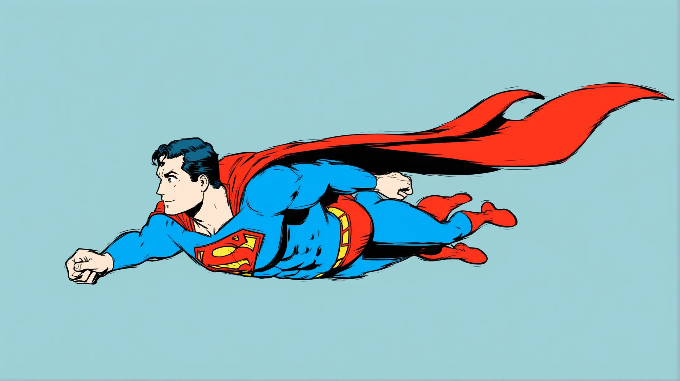 Superman flying.  Simpe background