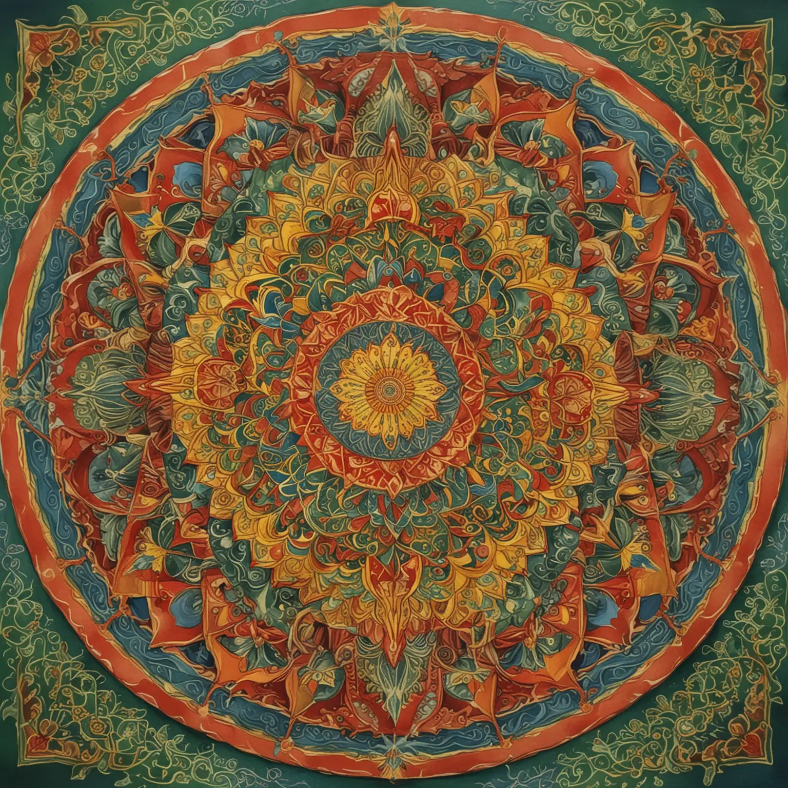 Colorful Mandala Inspired by Carl Jungs Red Book