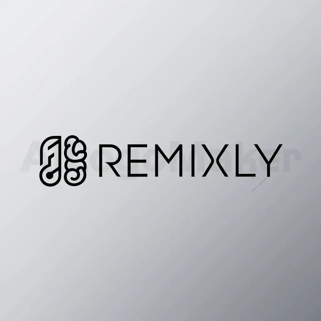 a logo design,with the text "Remixly", main symbol:music, AI,Minimalistic,be used in Entertainment industry,clear background