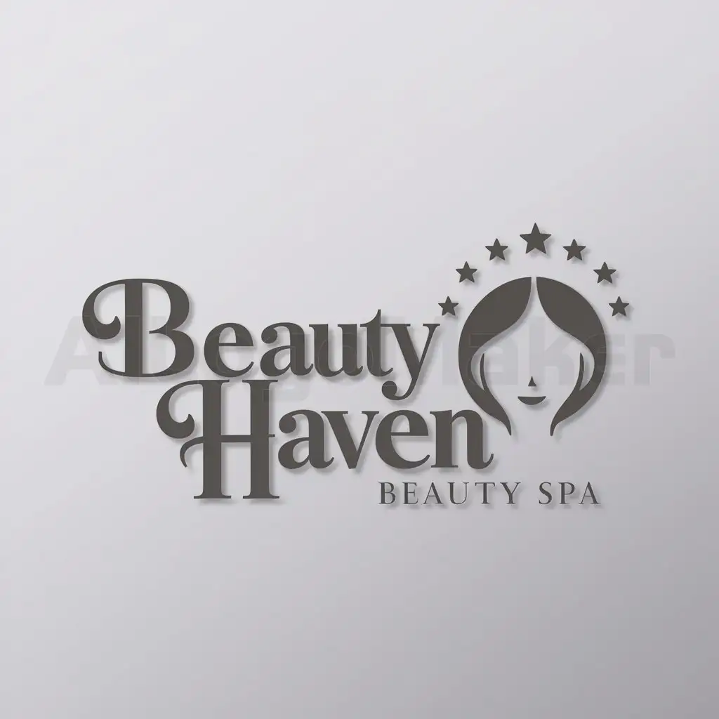 a logo design,with the text "Beauty Haven", main symbol:devushka,Moderate,be used in Beauty Spa industry,clear background