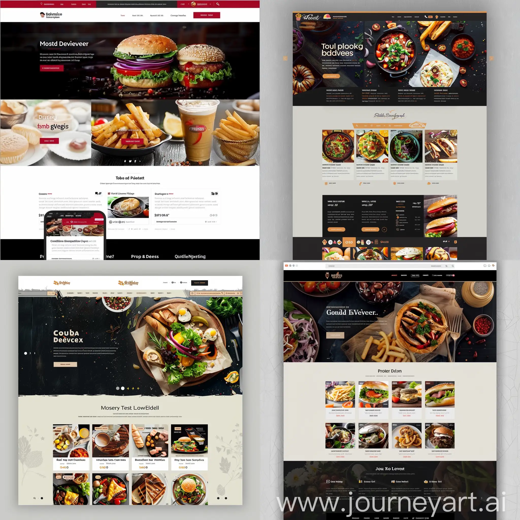 Создай макет для web сайта, тема доставка еды