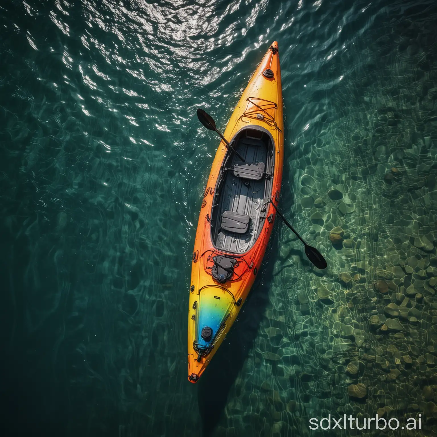 Kayak-Serenity-Aerial-Rainbowcore-Adventure-in-Optical-Color-Mixing