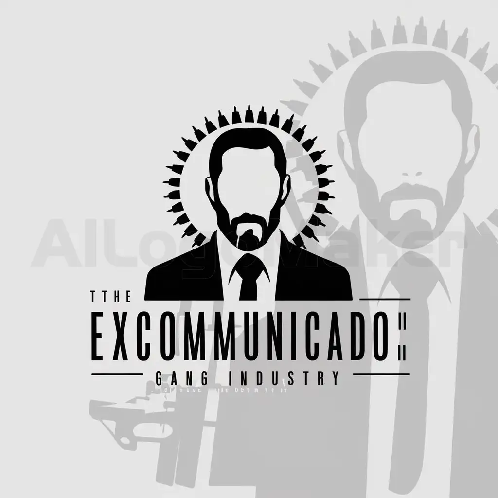a logo design,with the text "The Excommunicado", main symbol:John Wick,Minimalistic,be used in Gang industry,clear background