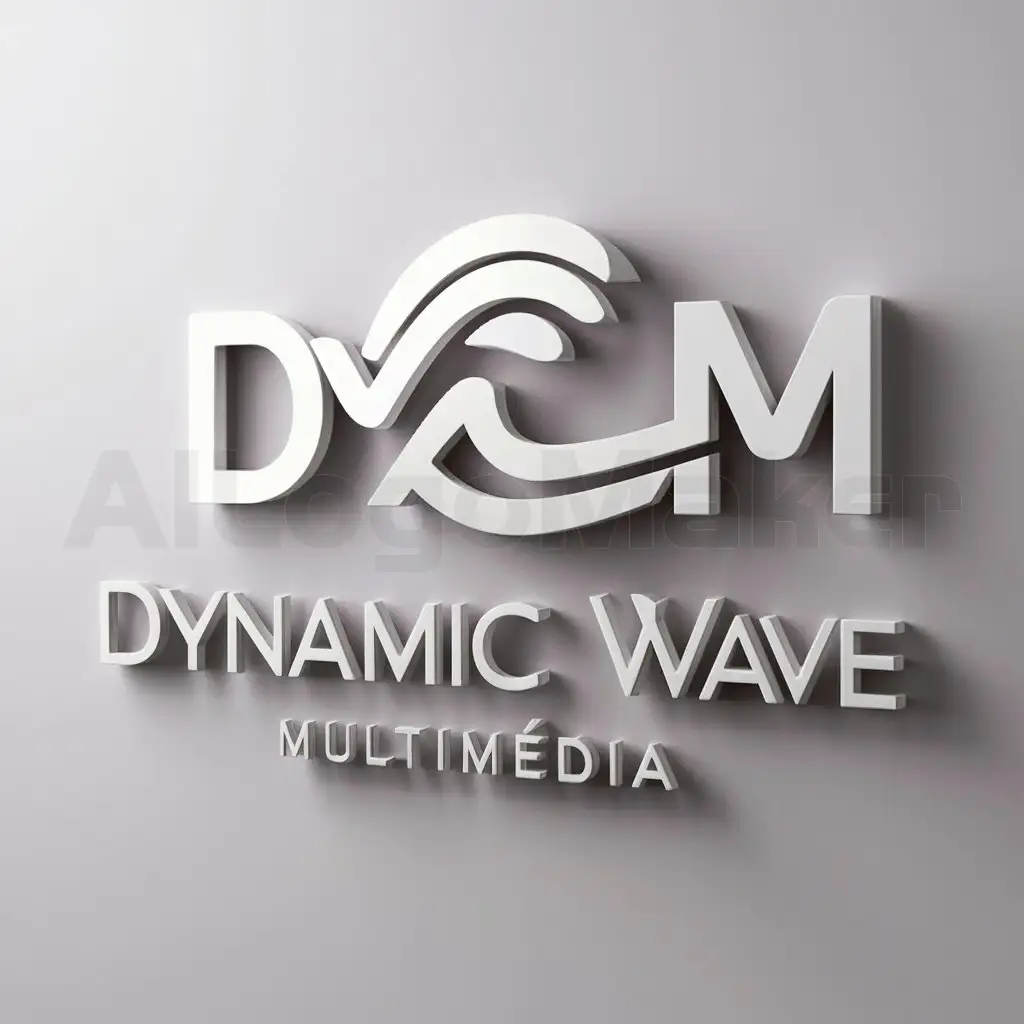 a logo design,with the text "Dynamic Wave Multimédia", main symbol:DW2M,Moderate,clear background