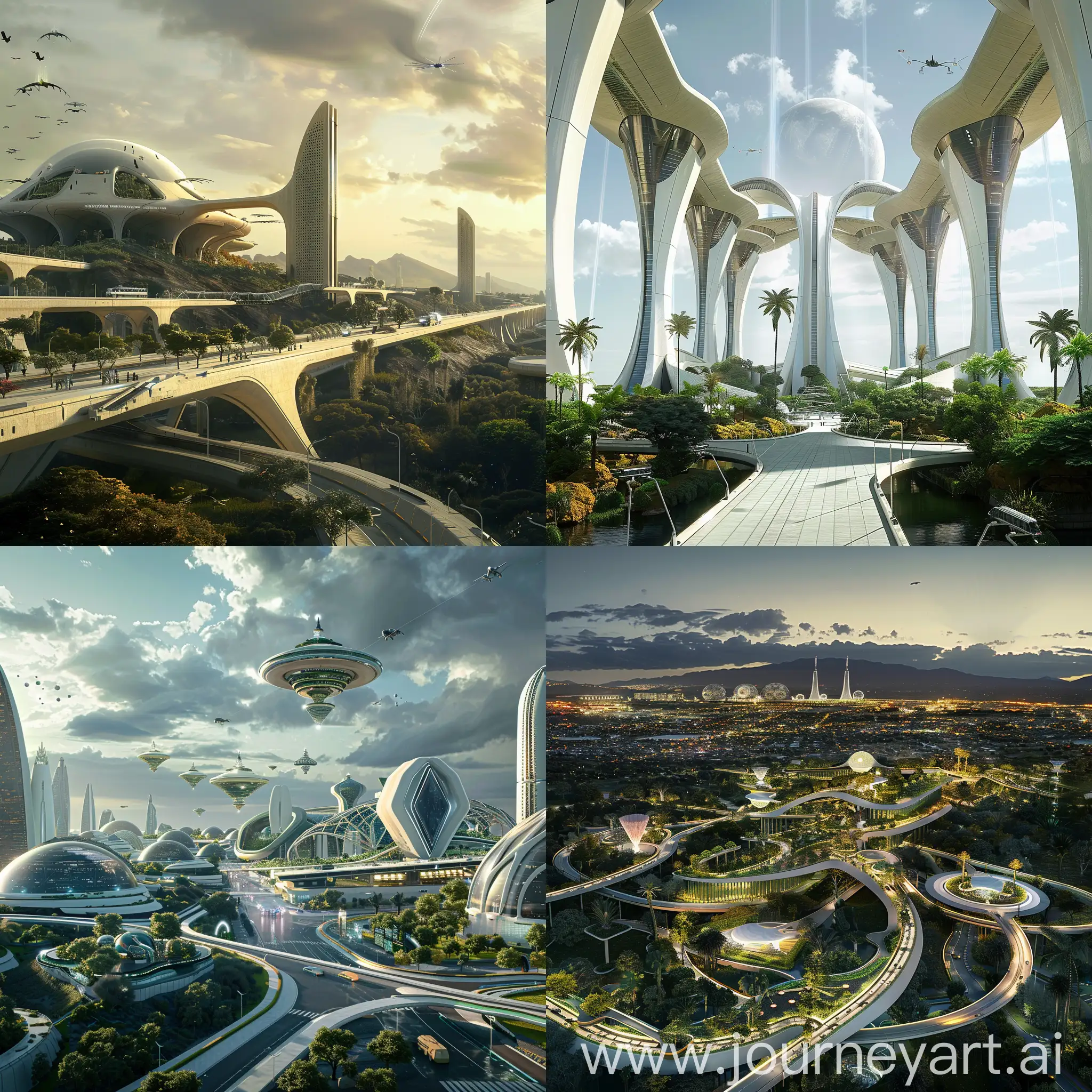 Sci-fi Brasilia, Advanced Science and Technology, Speculative Science and Technology, Self-Healing Concrete, Hyperloop Transit Systems, Drone Delivery Networks, Vertical Farms, Smart Windows, Atmospheric Water Generators, AI-Managed Traffic Grids, Robotic Maintenance Crews, Waste-to-Energy Plants, Quantum Computing Hubs, Nano-Material Construction, Augmented Reality Education Centers, Biometric Security Systems, Smart Health Clinics, Automated Public Services, Energy-Harvesting Pavements, Climate Control Dome, Magnetic Levitation Transport, Holographic Entertainment Venues, Cybernetic Wildlife Reserves, Aerodynamic Skyscrapers, Solar Canopies, Kinetic Facades, Eco-Bridges, Interactive Public Art, Holographic Signage, Responsive Streetlights, Urban Forests, Water Purification Fountains, Geothermal Heating Grids, Floating Gardens, Dynamic Sculptures, Light-Absorbing Pavements, Atmospheric Skyparks, Wind Turbine Trees, Smart Billboards, Architectural Drones, Lunar Power Stations, Anti-Smog Towers, Space Elevator Complex, In Unreal Engine 5 Style --stylize 1000