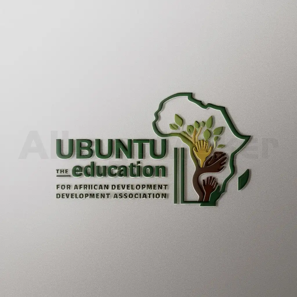 a logo design,with the text 'Ubuntu and Education for African Development Association', main symbol:Create a logo that embodies the Ubuntu philosophy, emphasizing community, interconnectedness, and support. Use the shape of the African continent as the base, and incorporate elements that represent unity and education., Minimalistic,be used in Education industry,clear background. Include the abreviation `UEAD`