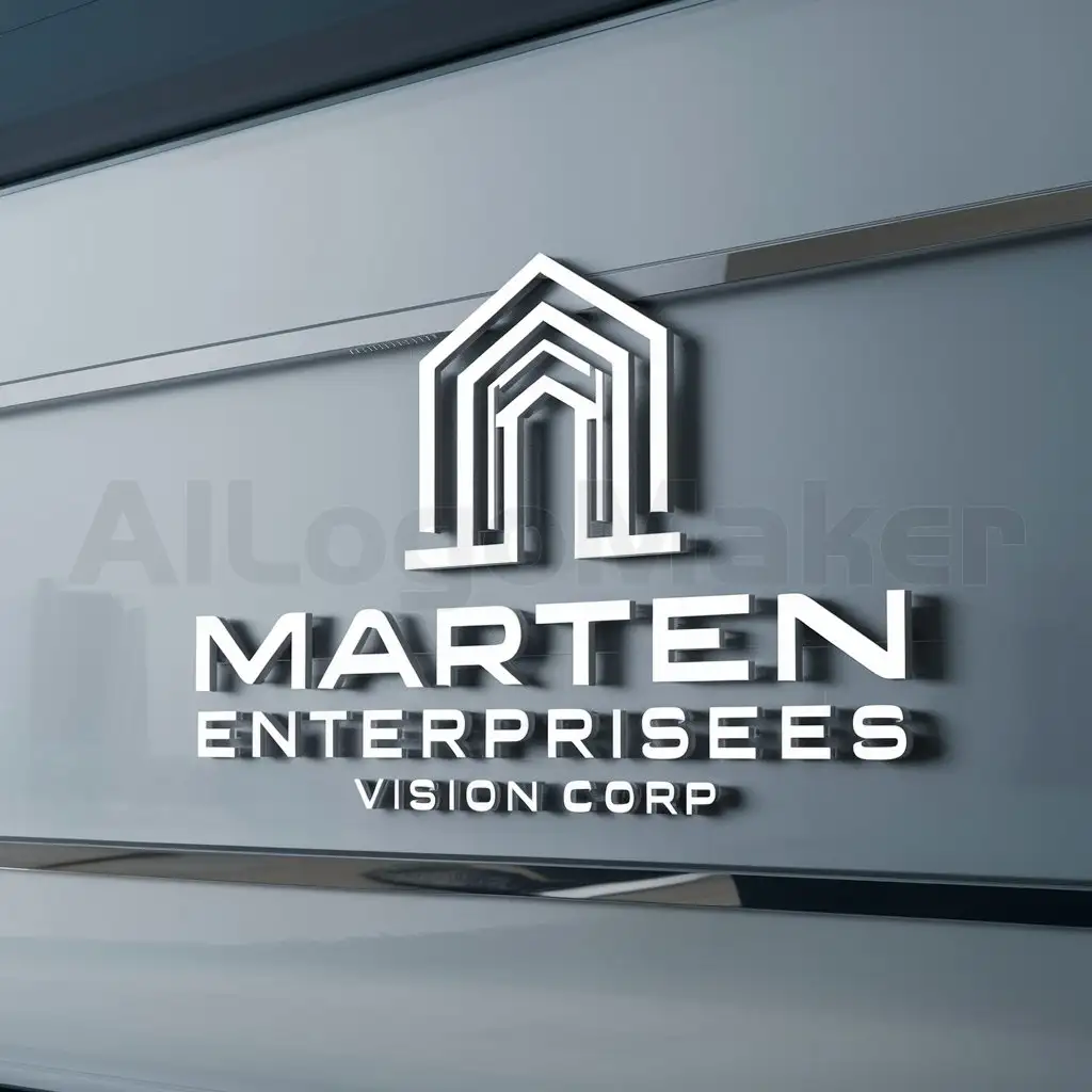 a logo design,with the text "Marten Enterprises Vision corp", main symbol:Real estate and investing,complex,be used in Real Estate industry,clear background