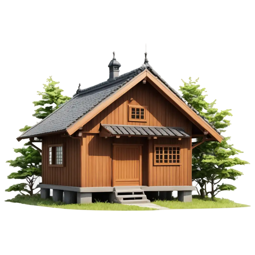 High-Definition-2D-Anime-Style-Village-Wooden-House-PNG-Exquisite-Japanese-OldStyle-Architecture