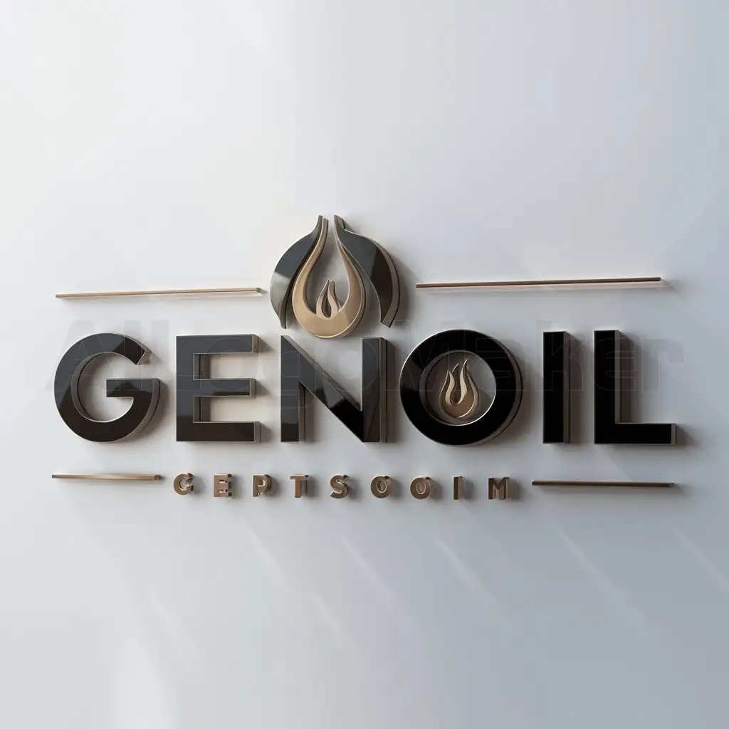 a logo design,with the text "GenOIL", main symbol:GenOIL,Minimalistic,clear background