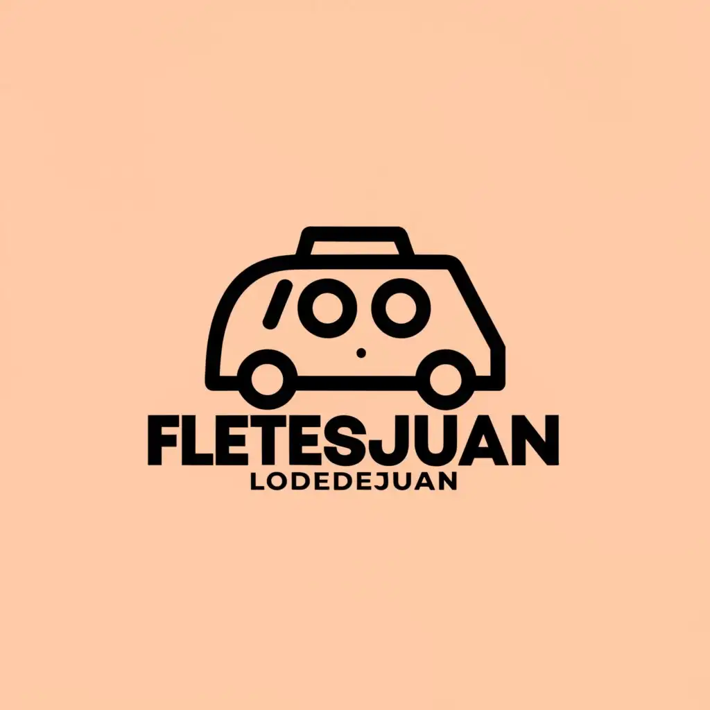 a logo design,with the text "FletesLoDeJuan", main symbol:van,Moderate,be used in Travel industry,clear background