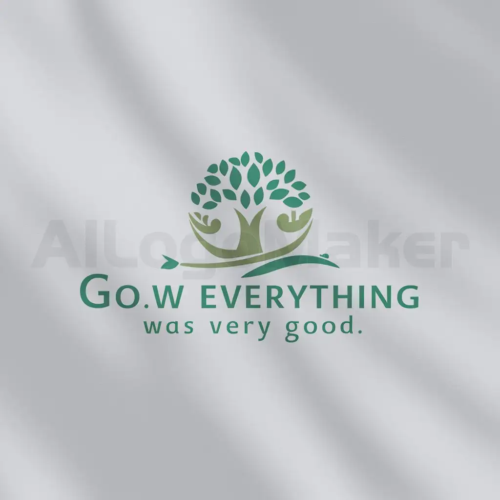 a logo design,with the text "God saw everything was very good.", main symbol:nature and human beings,Moderate,clear background