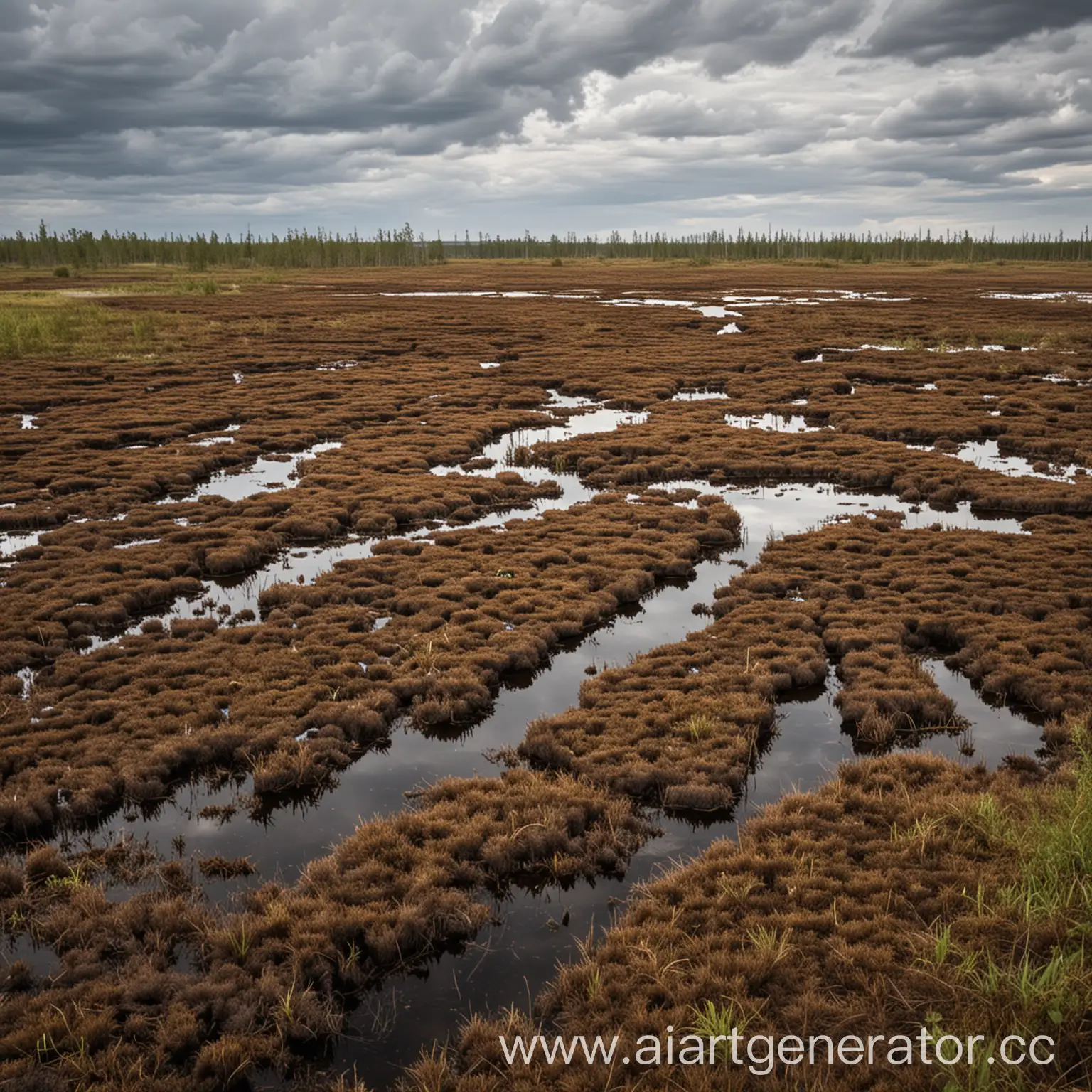 Mystical-Peat-Bog-in-Russia-Tranquil-Marshland-Landscape