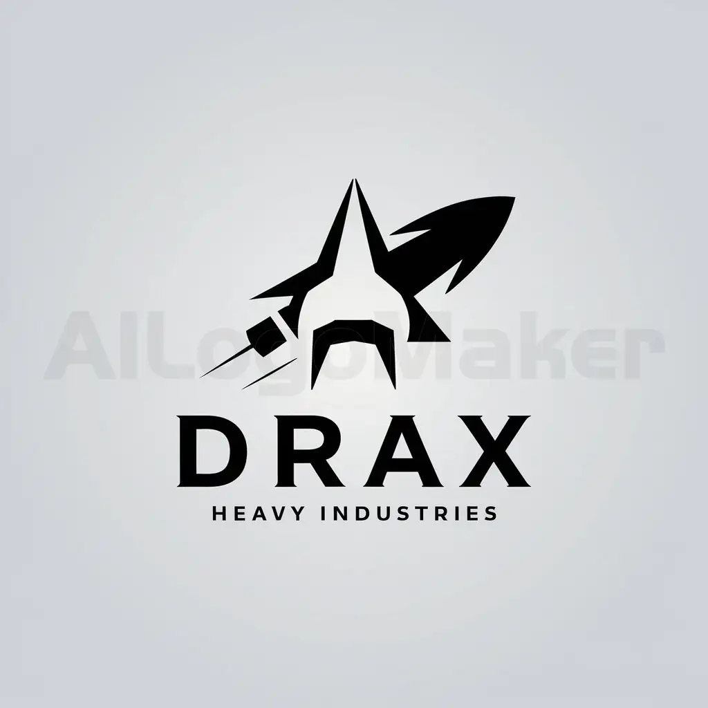 a logo design,with the text "Drax heavy Industries", main symbol:space industry,Moderate,be used in Construction industry,clear background