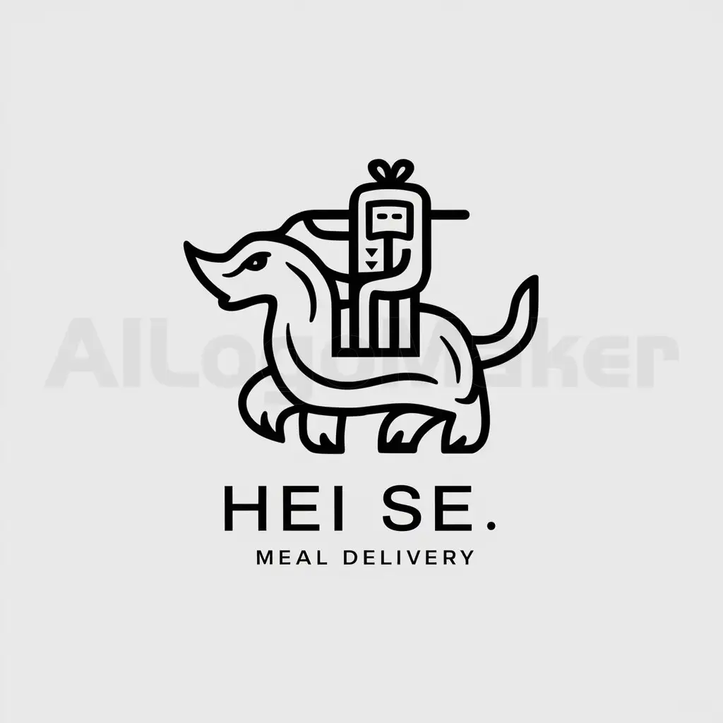 a logo design,with the text "meal delivery Chinese logo", main symbol:hei se,Minimalistic,be used in Restaurant industry,clear background