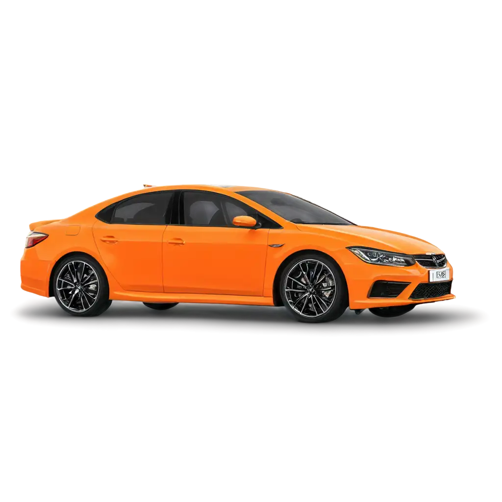 orange sporrt car , left side