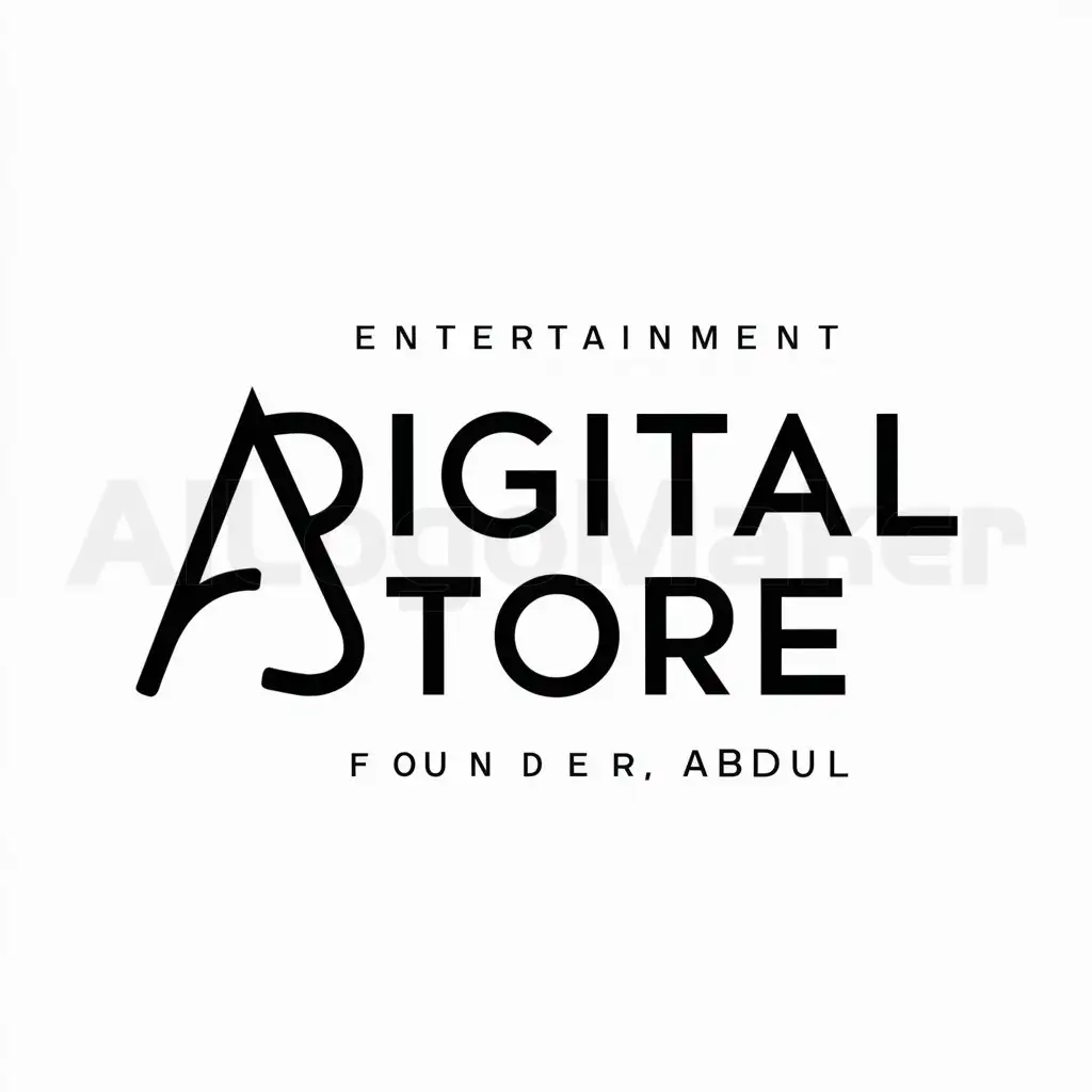 a logo design,with the text "Digital Store", main symbol:Abdul,Moderate,be used in Entertainment industry,clear background