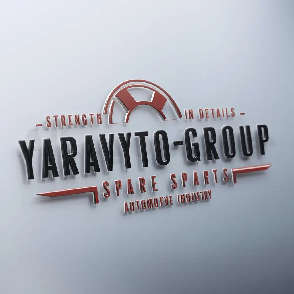 a logo design,with the text "YARAVTO-GROUP strength in details", main symbol:spare parts,Moderate,be used in Automotive industry,clear background