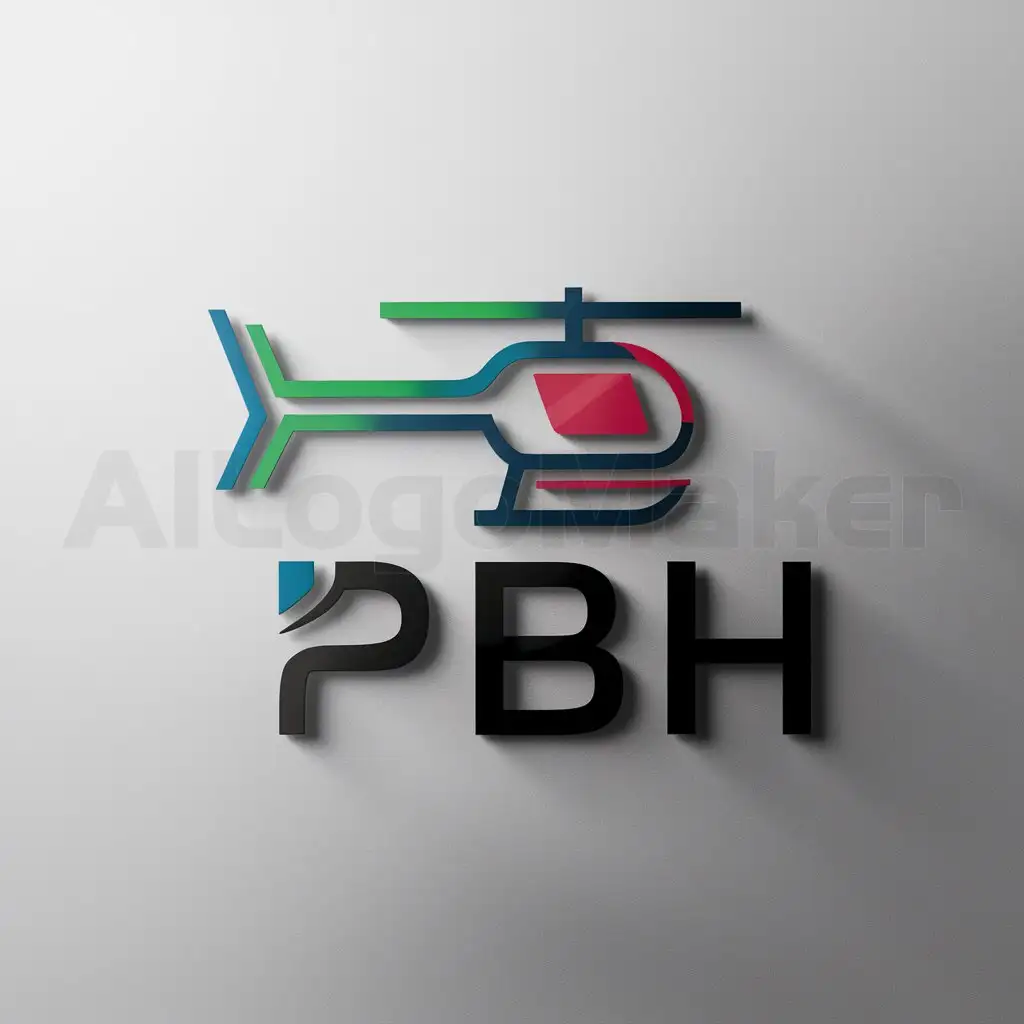 a logo design,with the text "PBH", main symbol:helicoptero de colores,Minimalistic,be used in Technology industry,clear background