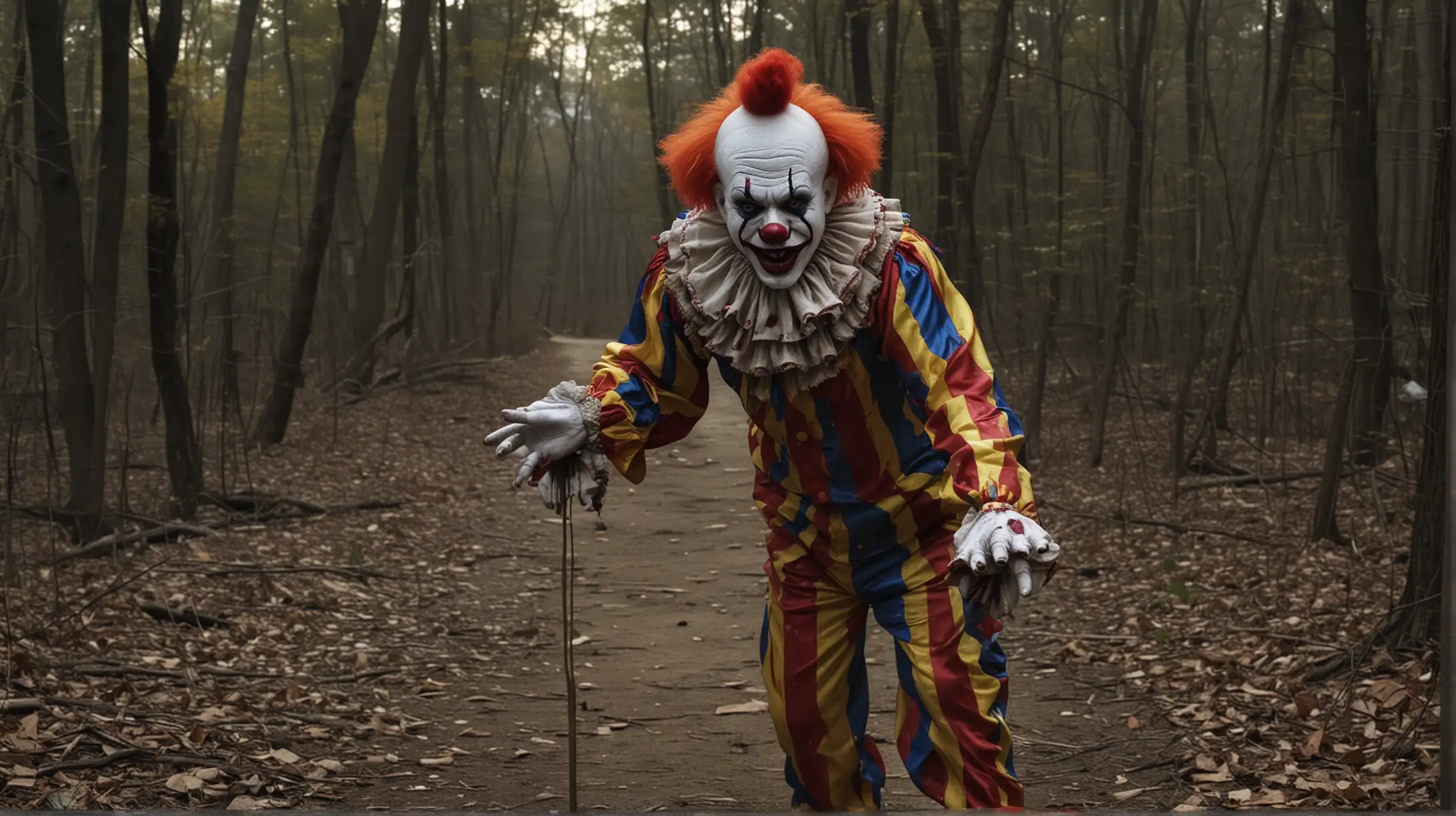 After the show, Chuckles disappeared along with the circus, leaving behind a trail of bodies. The town of Hollow Brook was never the same. The legend of the killer clown became a cautionary tale, a warning to those who dared to laugh in the face of true terror., very clear and 4k quality photo 