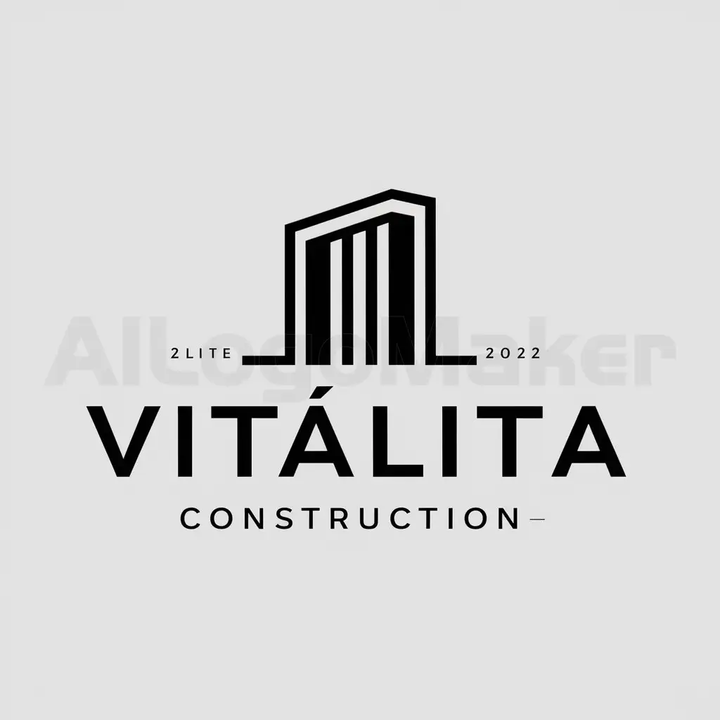 a logo design,with the text "Vitálita", main symbol:a monolith,Moderate,be used in Construction industry,clear background