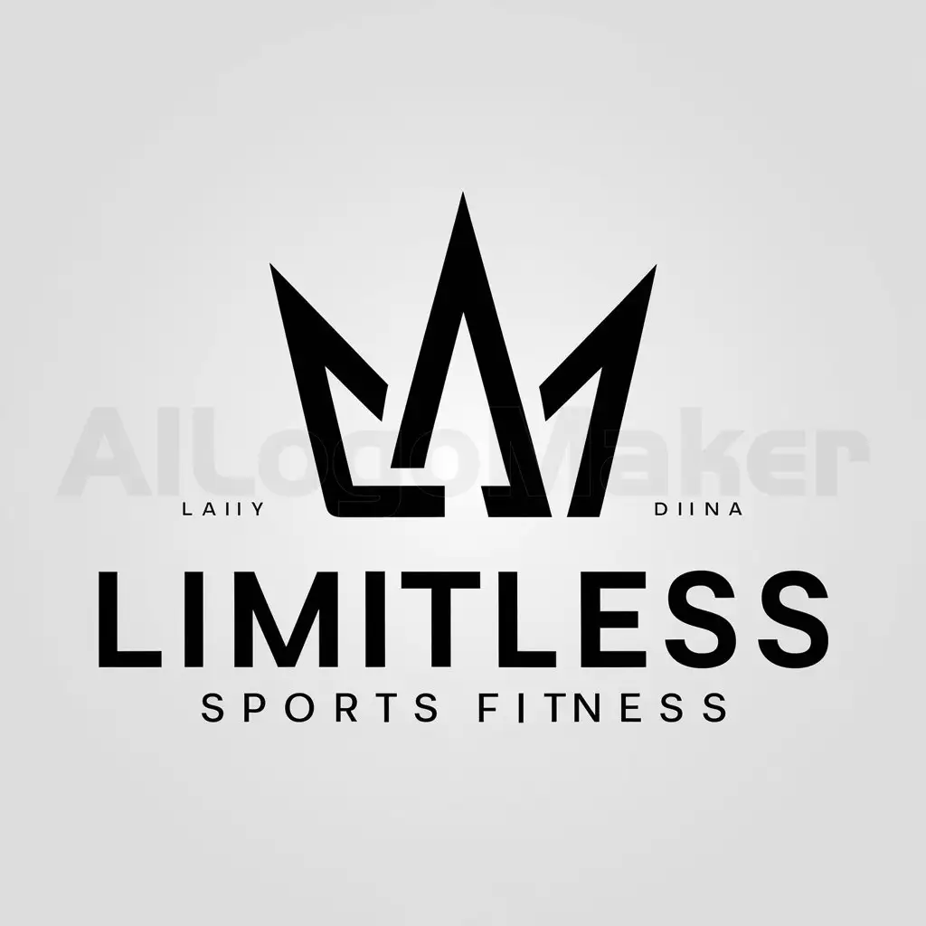 a logo design,with the text "Limitless", main symbol:form the letters L, M, and L to create a crown.,Moderate,be used in Sports Fitness industry,clear background