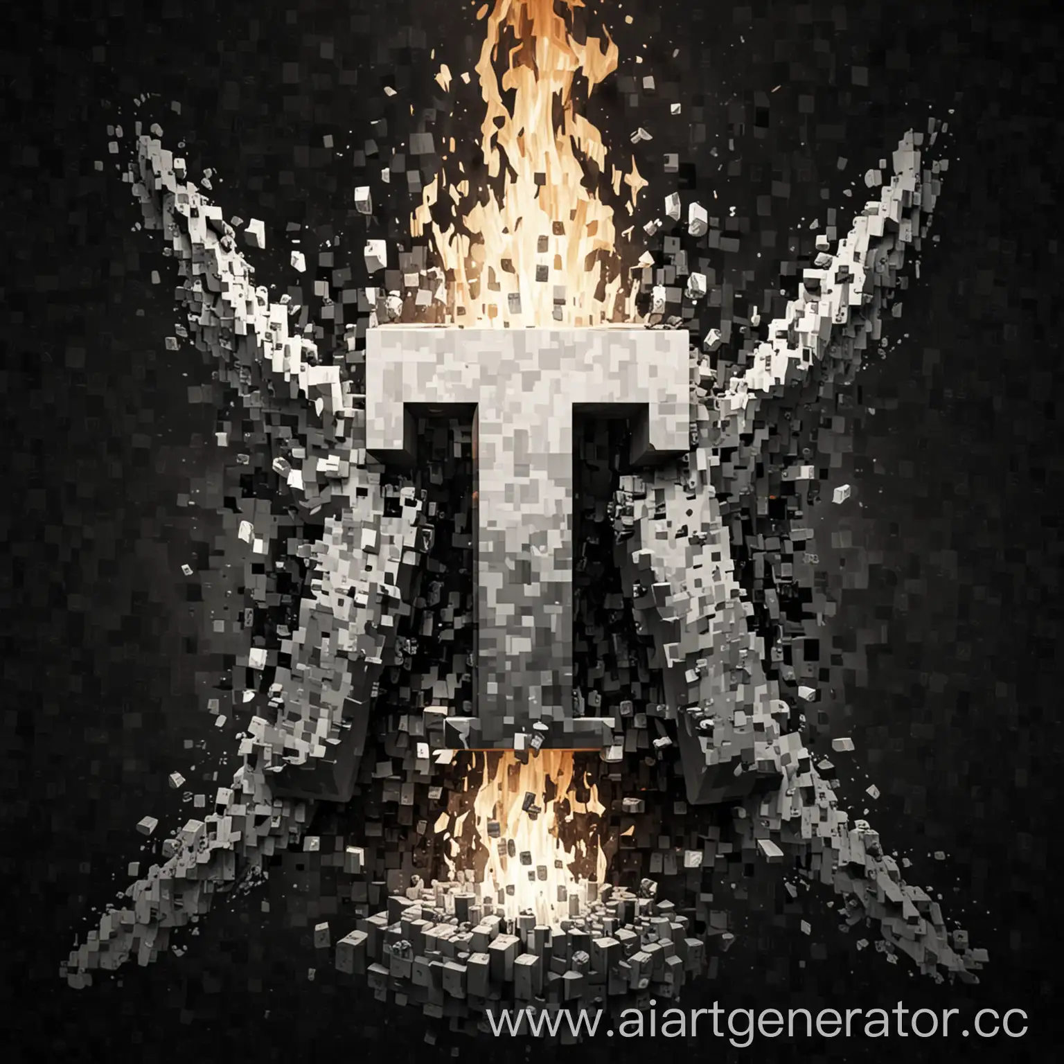 Minecraft-Server-Logo-Monochrome-Letter-H-with-White-Fire