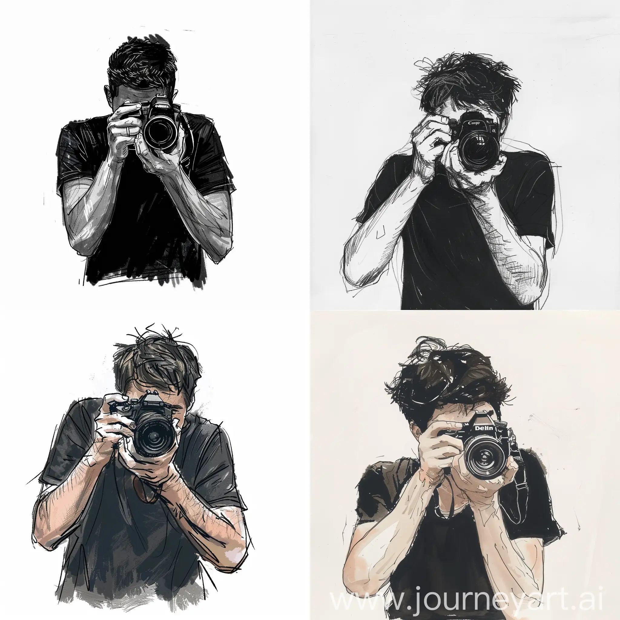 Photographer-Capturing-Portrait-in-Black-TShirt