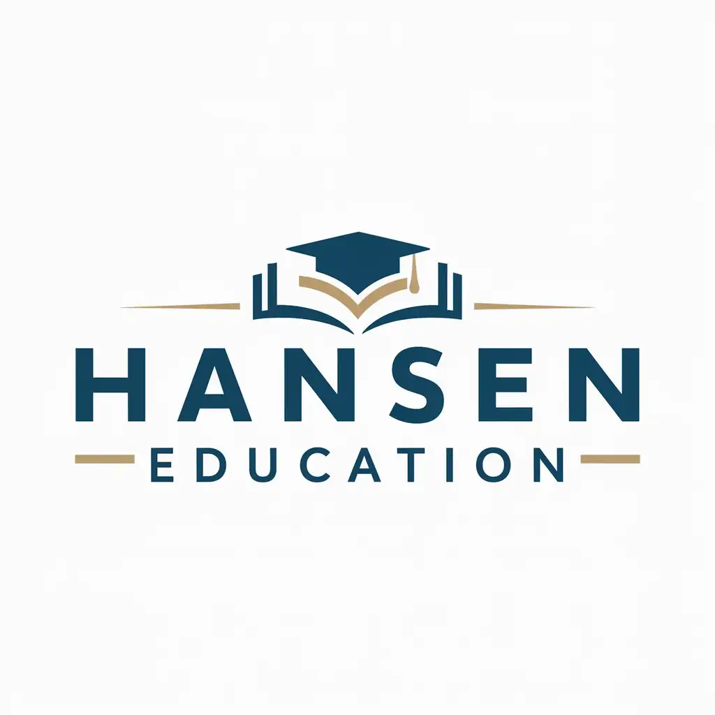 a logo design,with the text "Hansen Education", main symbol:.,Moderate,be used in Education industry,clear background