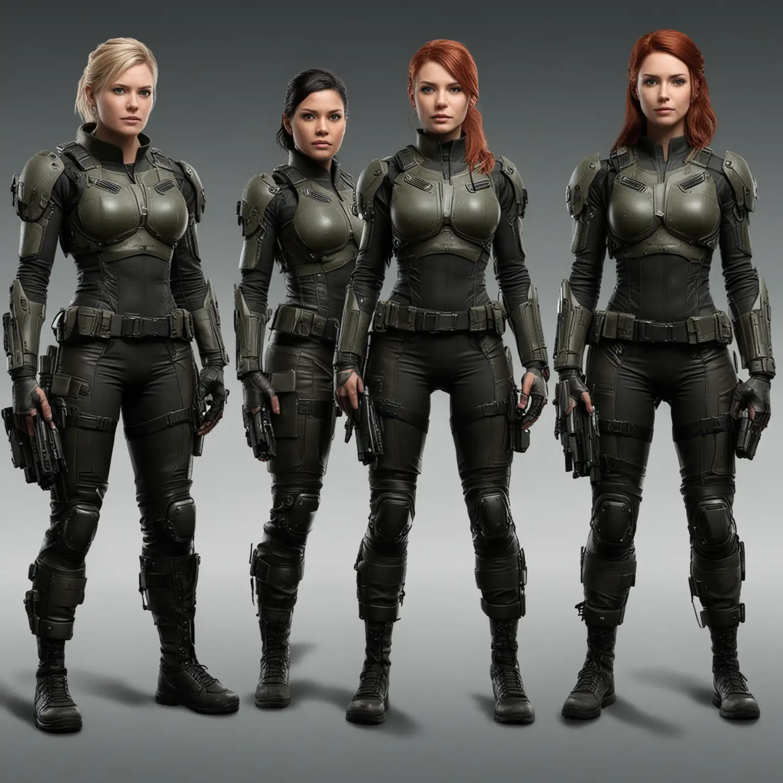 generate an image of a syfy tactical future team