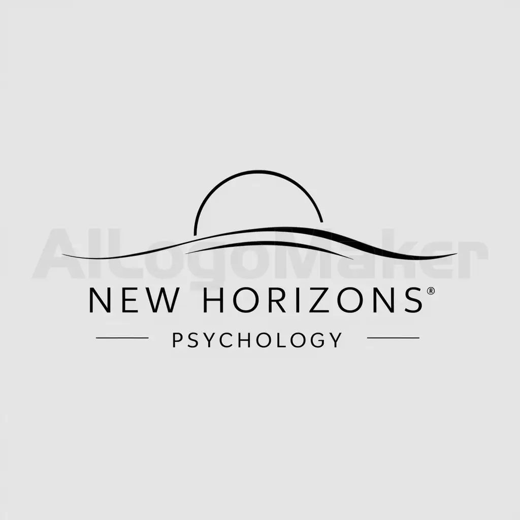a logo design,with the text "New Horizons Psychology", main symbol:horizon,Minimalistic,be used in clinical psychology industry,clear background