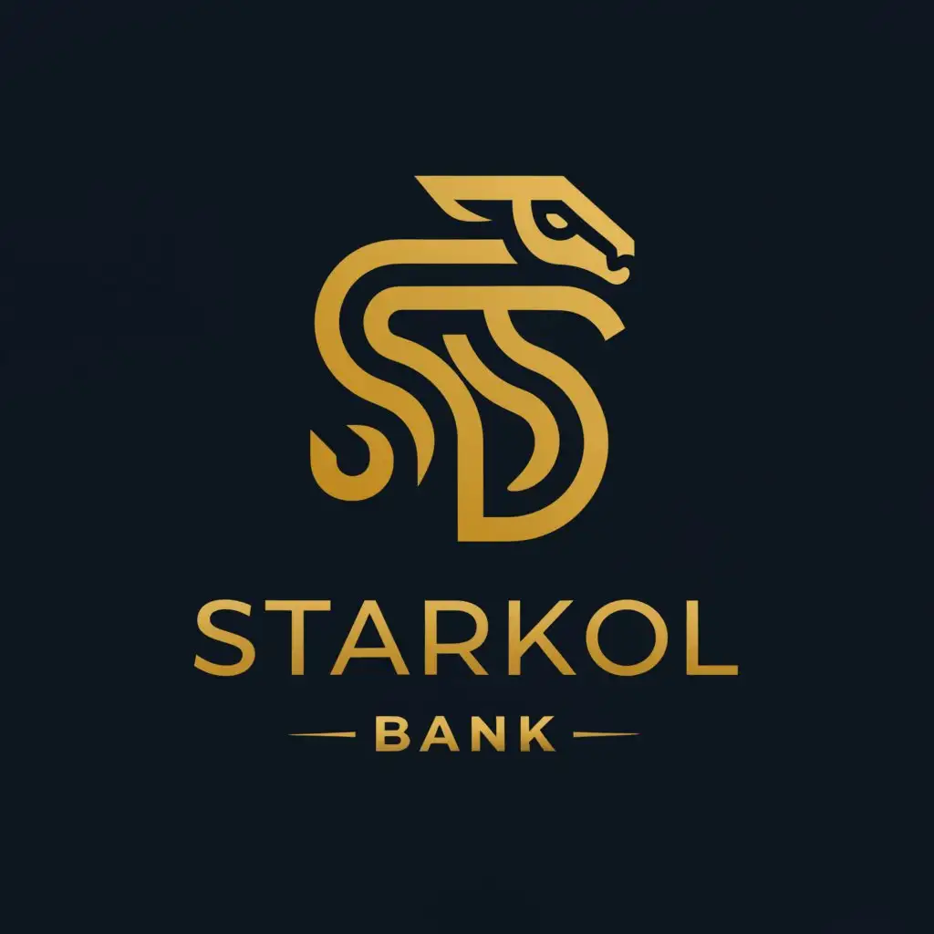 a logo design,with the text 'STARKOL BANK', main symbol:tiger AND LETTERS SK,complex,be used in Finance industry,clear background