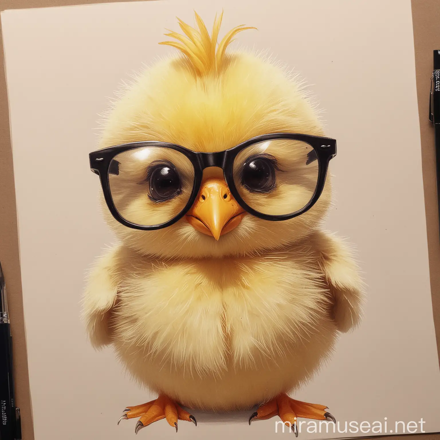 draw chicks with sunglasses