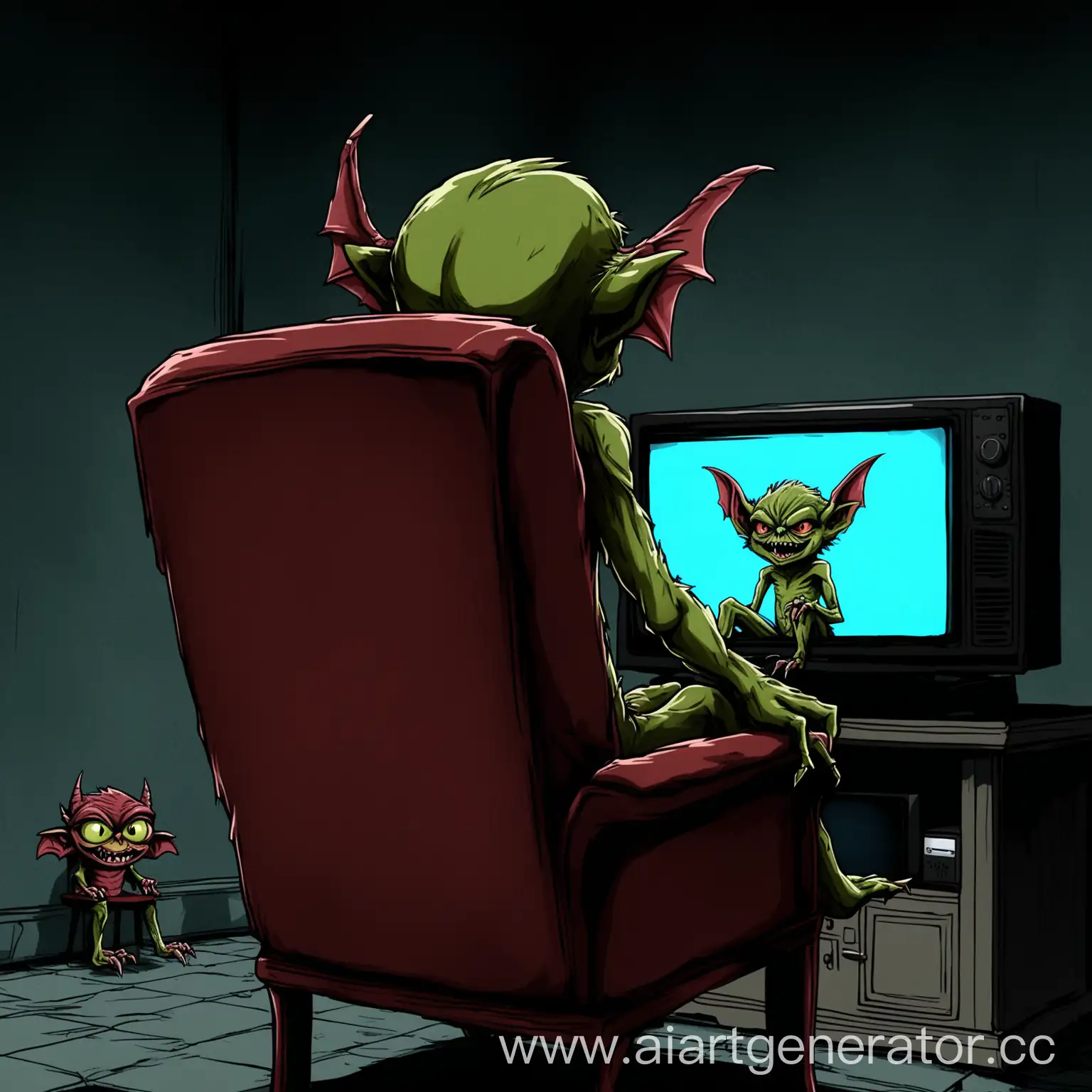 Sinister-Gremlin-Observing-Plasma-TV