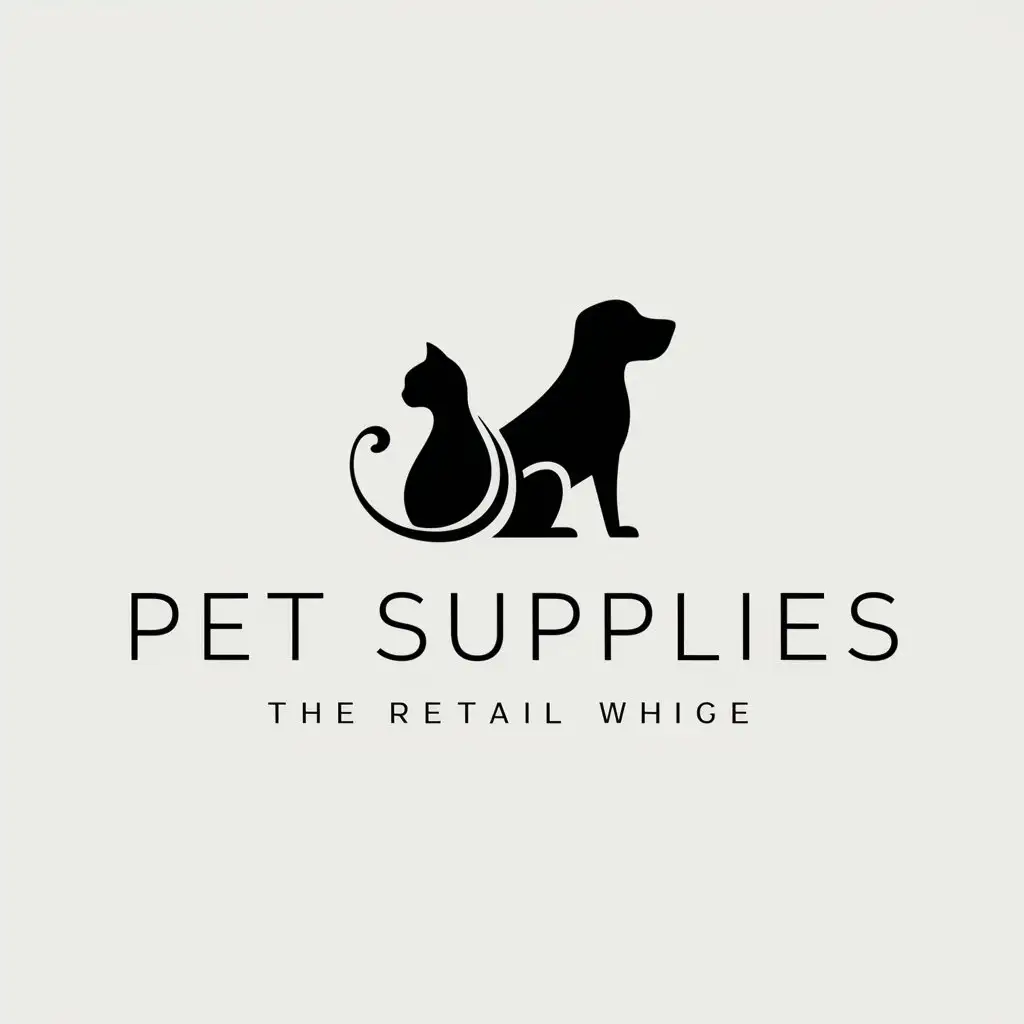 a logo design,with the text "pet supplies", main symbol:cat and dog,Minimalistic,be used in Retail industry,clear background