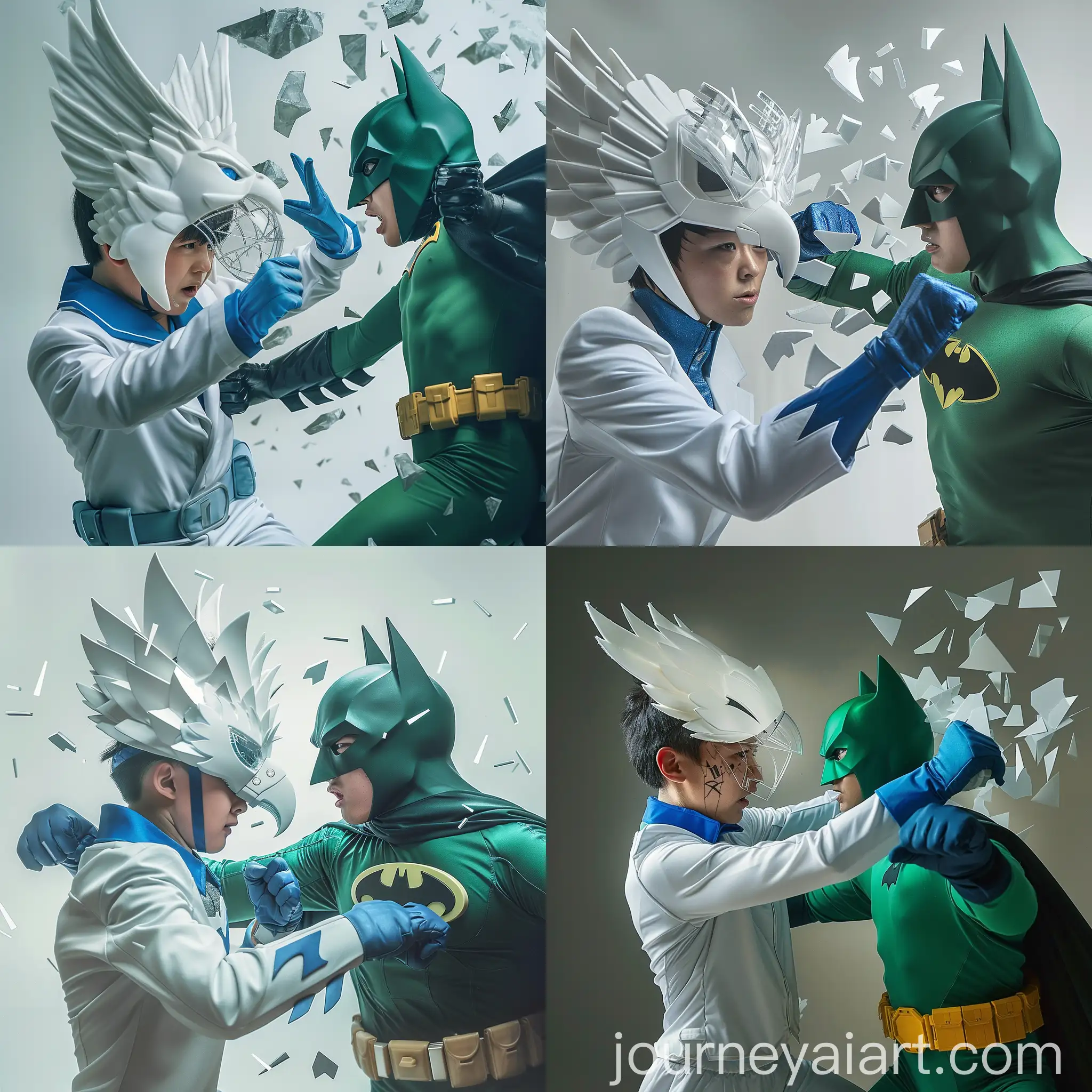 Intense-Battle-Japanese-Boy-Ken-from-Gatchaman-Eagle-Confronts-Green-Batman